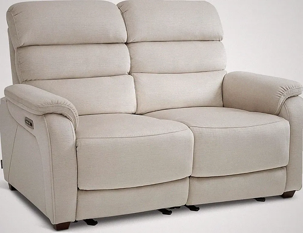 61.6'' Beige Reclining Loveseat with USB Ports & Adjustable Headrest