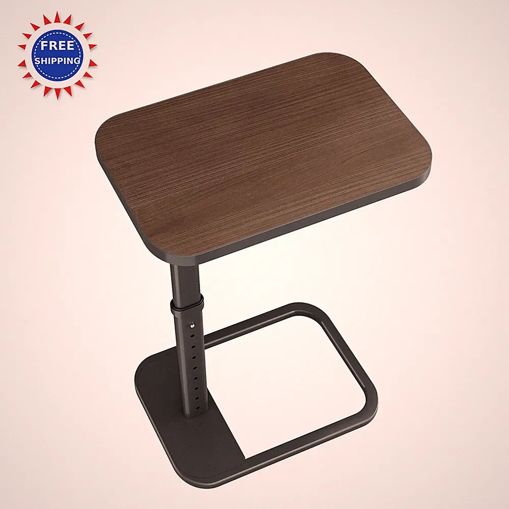 Adjustable Height Rounded Metal Corners TV Tray Table for Couch Sofa Bed Chair