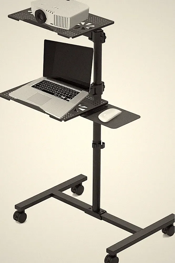 Aldeepo Swivel Tilt Laptop Desk, Height Adjustable Portable and Rolling Desk wit