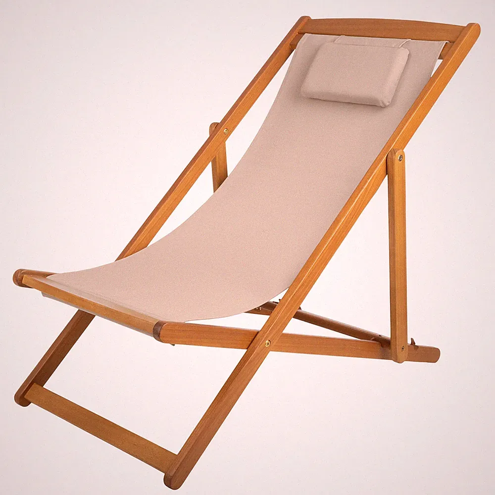Beach Lounge Chair Adjustable Height Reclining Chair Wood Folding Chairs