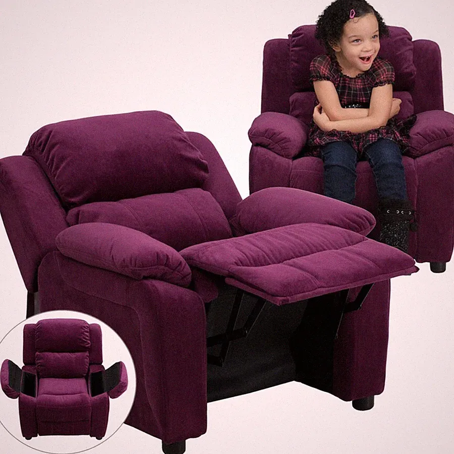 Flash Furniture Purple Kids Recliner, Purple - BT-7985-KID-MIC-PUR-GG