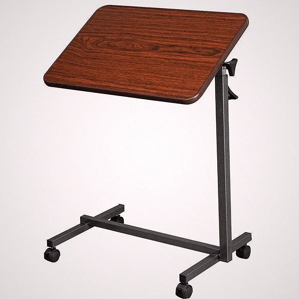 Height Adjustable Overbed Table Adjustable Bedside Hospital Rolling Wheels Table