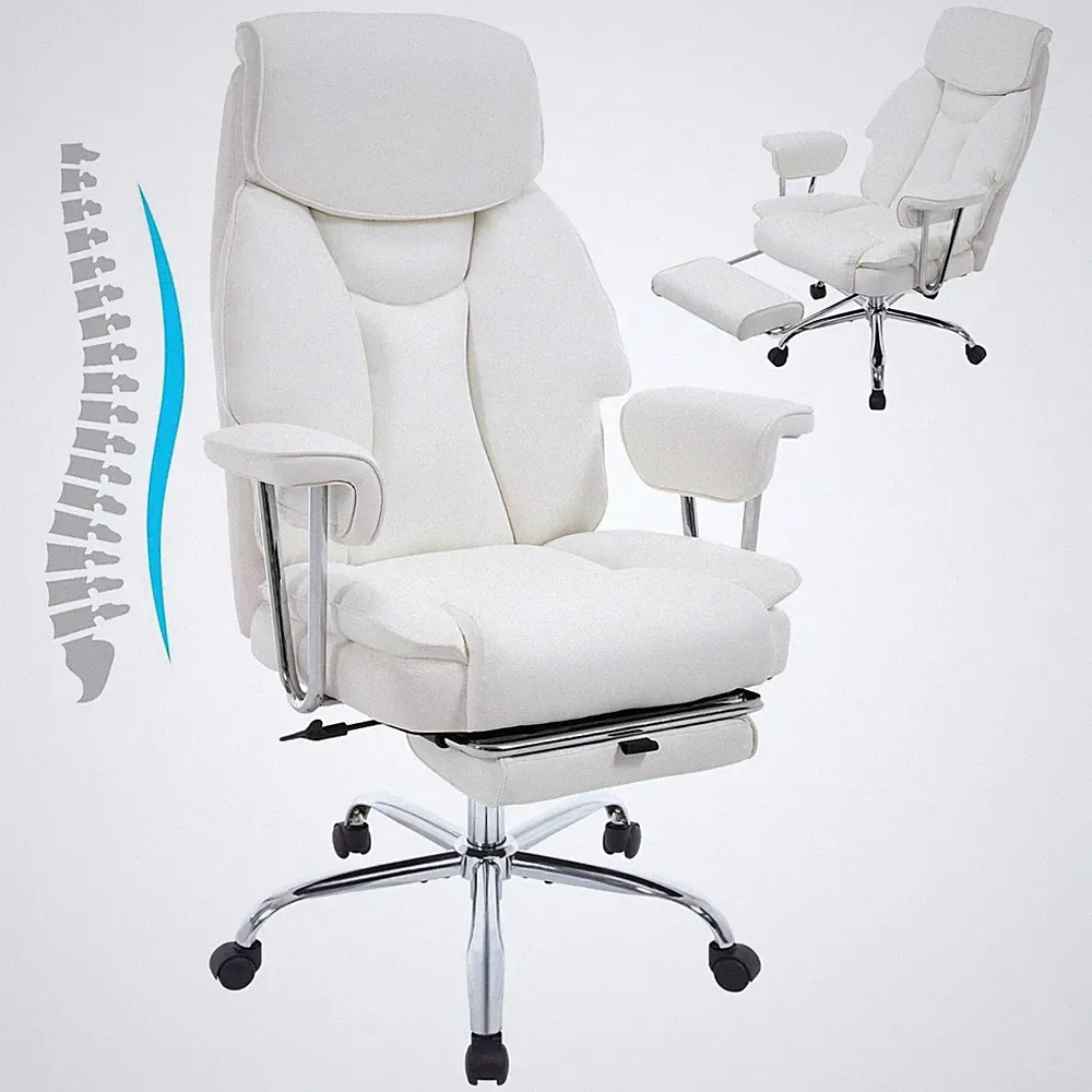 Leather Office Chair with Back Support Home Office Chair