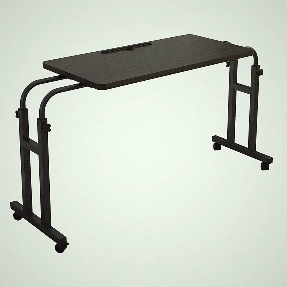 Mobile Over The Bed and Recliner Table - Adjustable Height Length, Stable La...