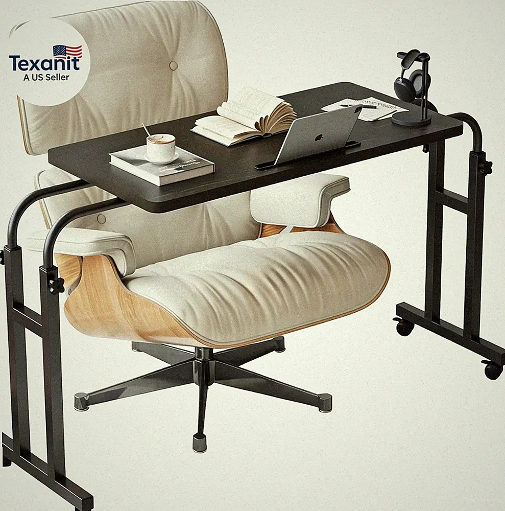 Mobile over the Bed Recliner Table - Adjustable Height & Length, Stable Laptop T
