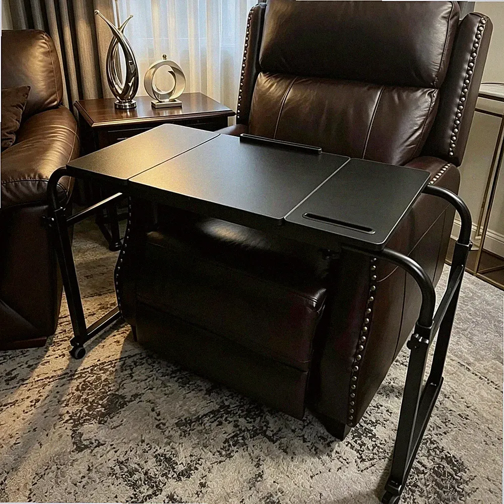 Overbed Bedside Table Over The Bed Table W/ Wheels Height Adjustable Medical