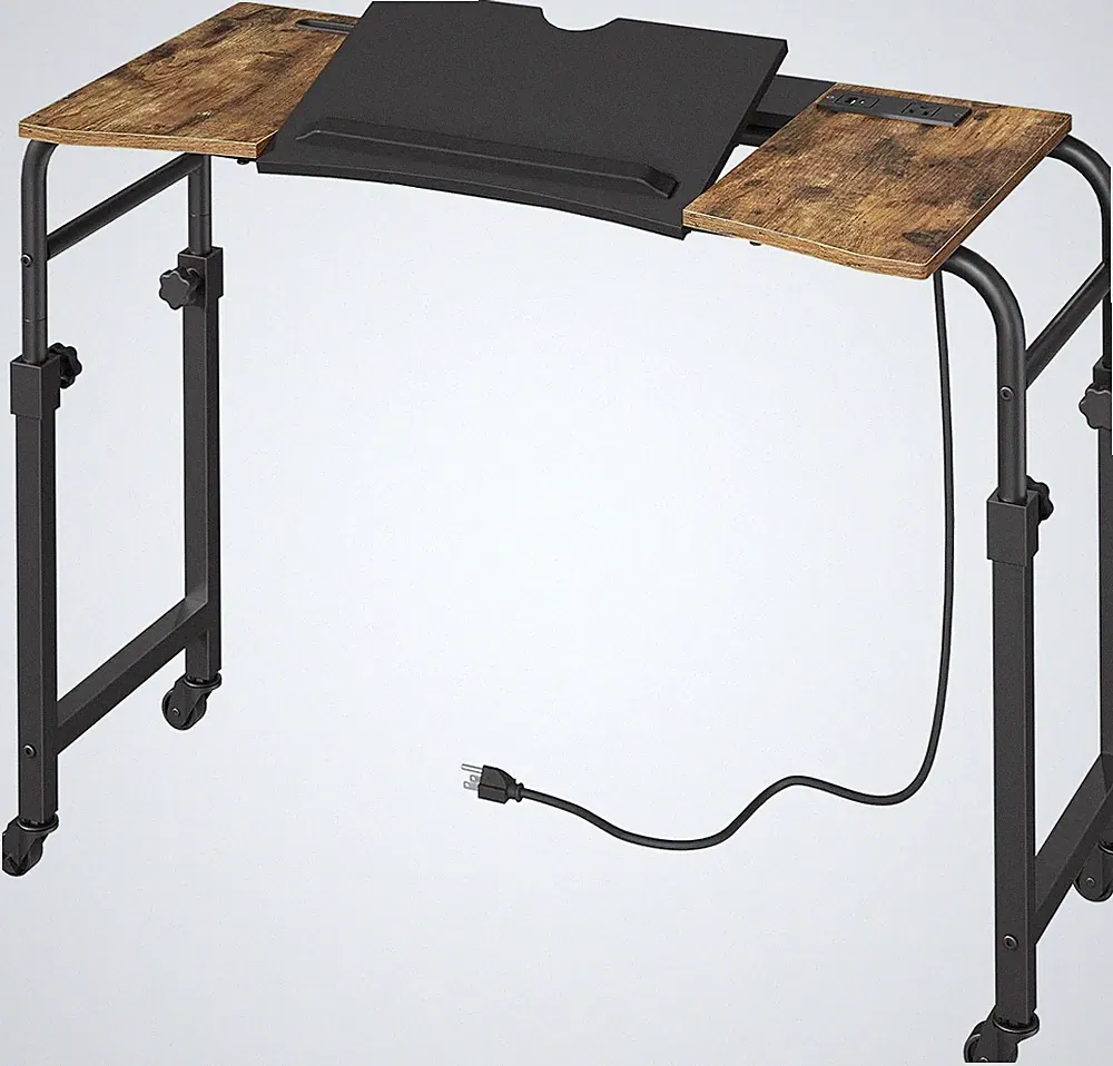 Overbed Table W/ Charging Station Recliner Table W/ Wheels Over the Bed Table
