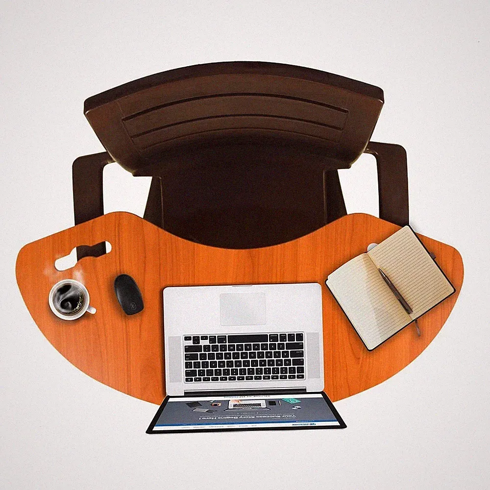 Portable Wooden Laptop Desk for Chair Arm Rest Table Study Tray Lightweight...