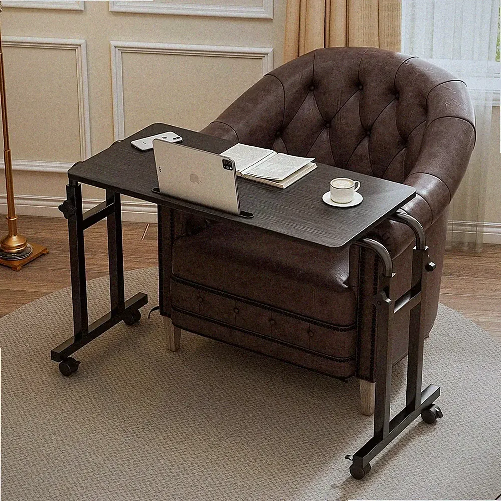 Recliner Table Overbed Table W/ Wheels Adjustable Height & Length Over Bed Desk