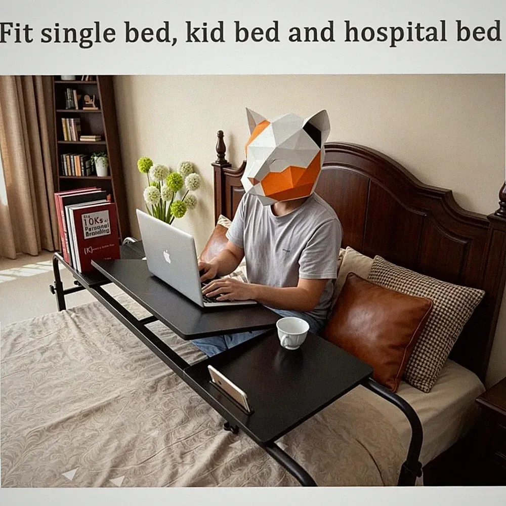 Rolling Bedside Table for Home & Hospital