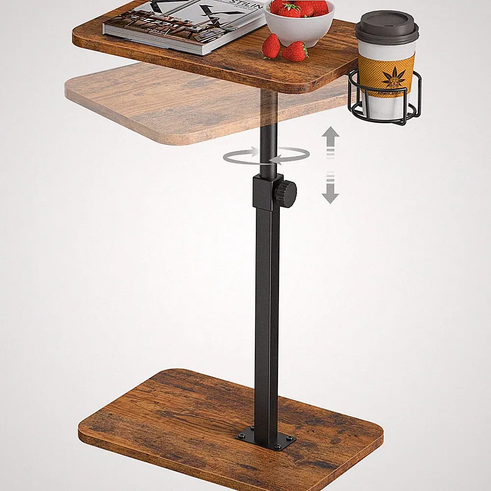 TV Tray Table, 360° Swivel Height Adjustable TV Trays for Eating on Couch,Sof...