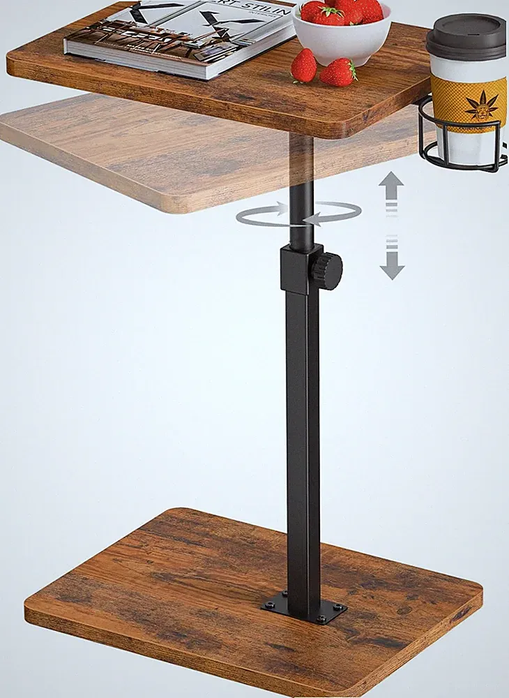 TV Tray Table, 360° Swivel Height Adjustable TV Trays for Eating on Couch,Sofa A