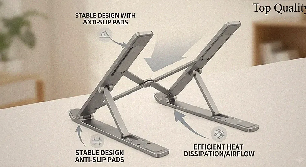 Universal Portable Laptop Stand Aluminum Adjustable Ergonomic Desk Riser Holder